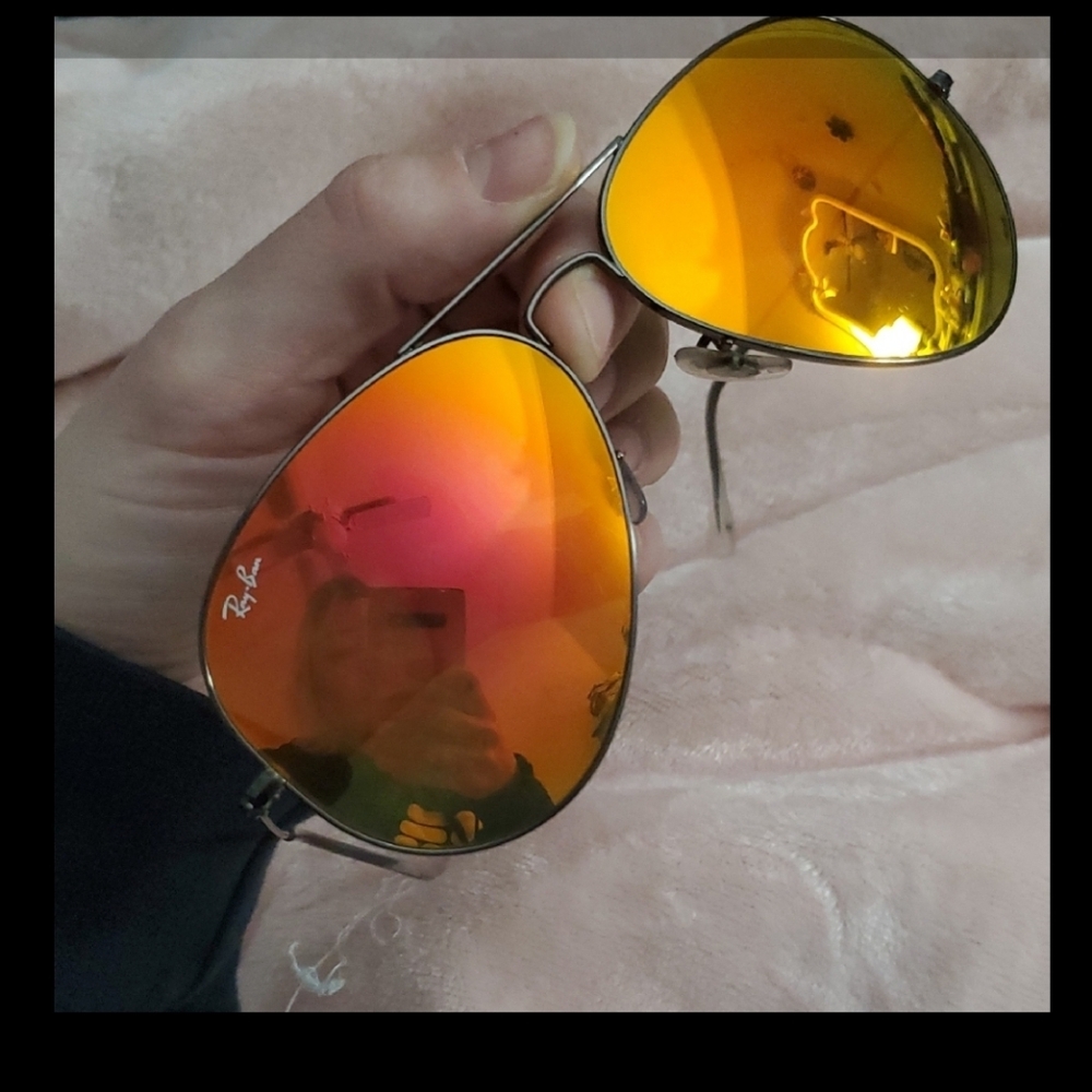 Ray-Ban Sunglasses with Vibrant Orange and Red Lenses